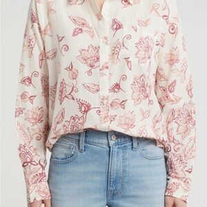Lucky Brand Pink and Cream Button Down Shirt
